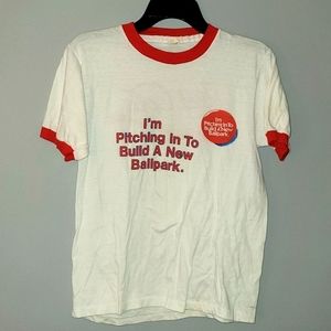 Vintage Rare! Coca-Cola I'M PITCHING IN TO BUILD A NEW BALLPARK T-Shirt